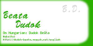 beata dudok business card